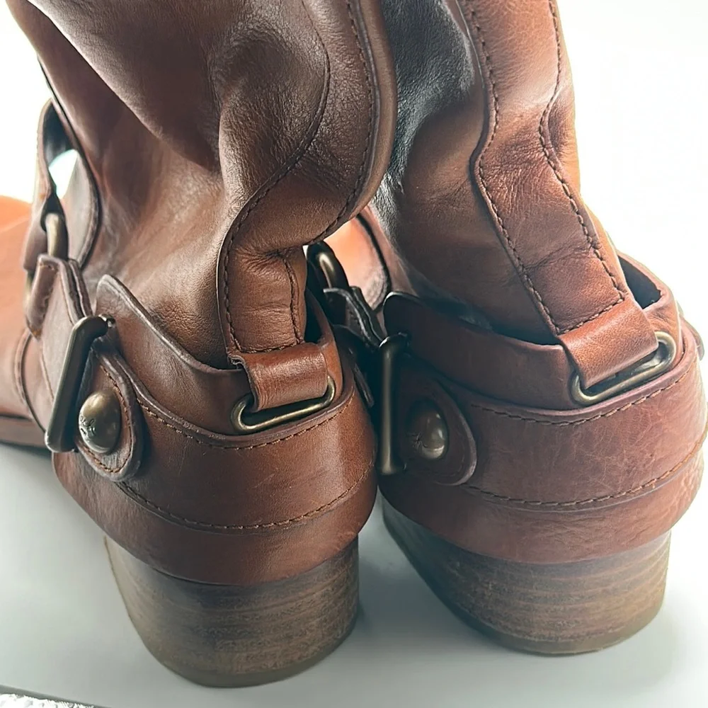 Coach Natalie‎ Sz 6 1/2 Cognac Brown Leather Riding Boots